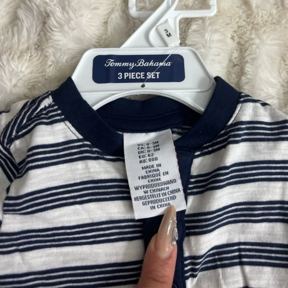 NWT TOMMY BAHAMA Navy and Tan Kids Outfit